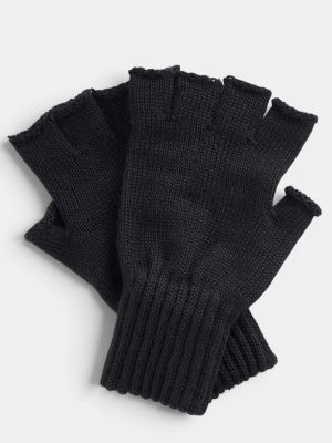 Barbour Fingerless Gloves Black 