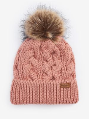 Barbour Penshaw Beanie Hat Pink Rust