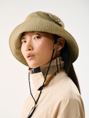 Barbour Rowane Showerproof Bucket Hat Bleached Olive
