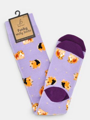 Bartleby Ladies Funky Welly Socks Guinea Pig