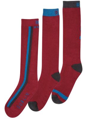 Dublin Classic Socks 3 Pack Crimson