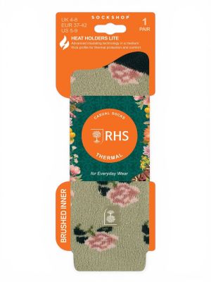 Heat Holders RHS Lite 1.6 TOG Short Socks Roses Sage