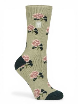 Heat Holders RHS Lite 1.6 TOG Short Socks Roses Sage