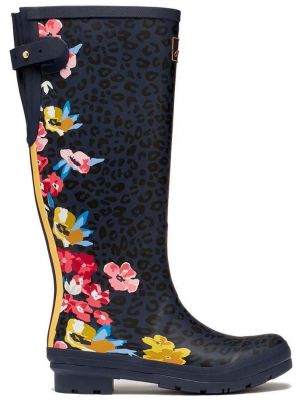 Joules Welly Navy Floral Leopard