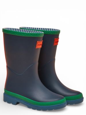 Joules Jnr Colourblock Welly Blue/Green