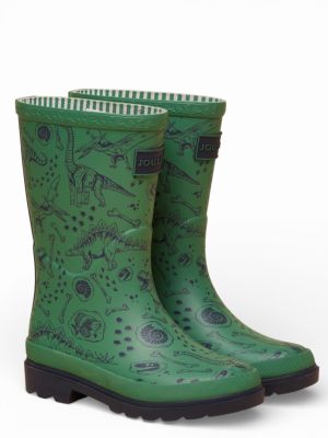 Joules Jnr Wellington Boot Green Dino