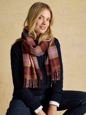 Joules Langtree Scarf Berry Red