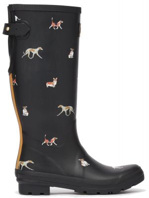 Joules Welly Black Dog Print
