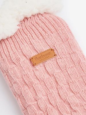 Barbour Cable Knit Lounge Sock Dusty Pink
