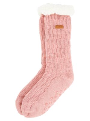 Barbour Cable Knit Lounge Sock Dusty Pink