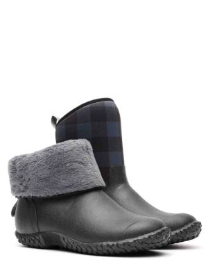 Muck Boot Womens Muckster II Mid Black/Grey Plaid