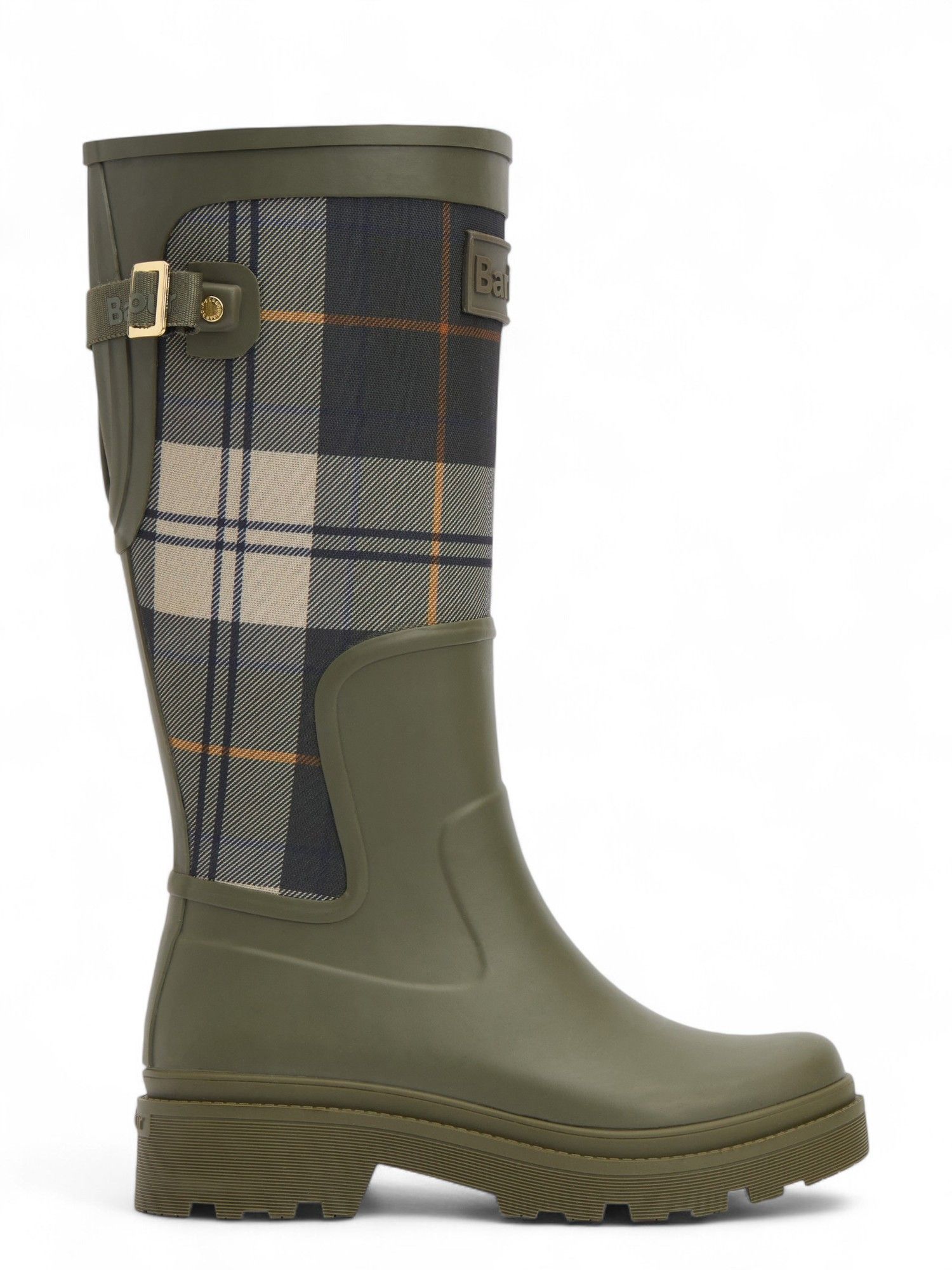 Barbour Dena Tall Wellington Boot Olive/Ancient Tartan