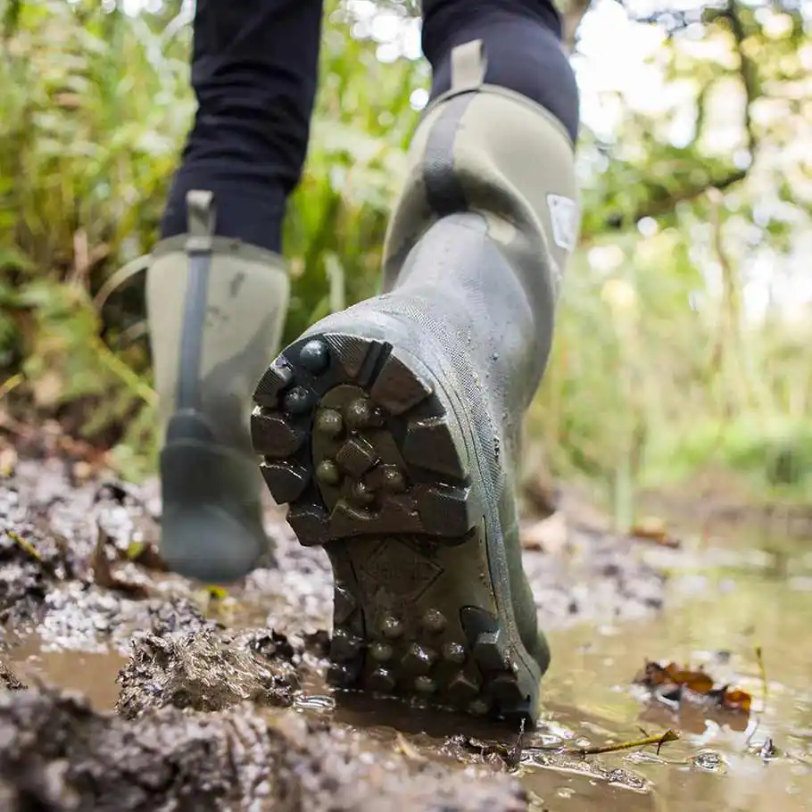 Neoprene-lined wellington boots ready for cold and wet weather